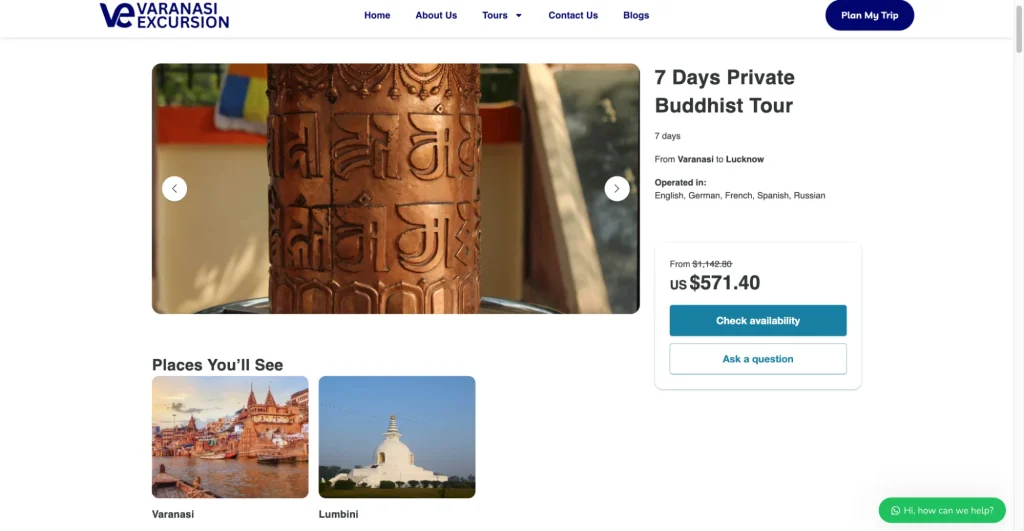 Experience a serene Buddhist tour with Varanasi Excursion.