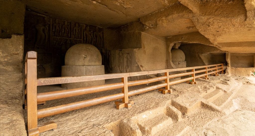Kanheri Caves, one of the ancient Buddhist temples in Maharashtra
