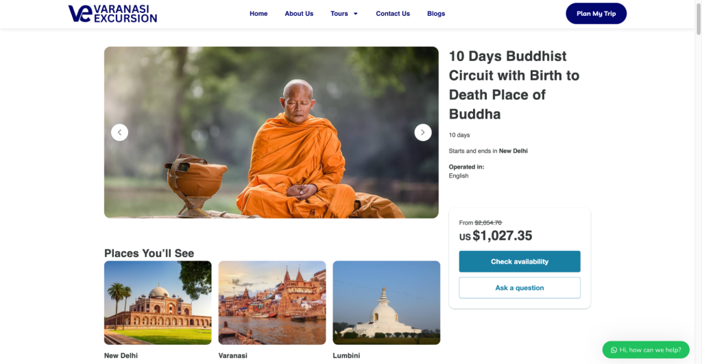 Varanasi Excursion is one of the best companies for Buddhist temple tours in India.