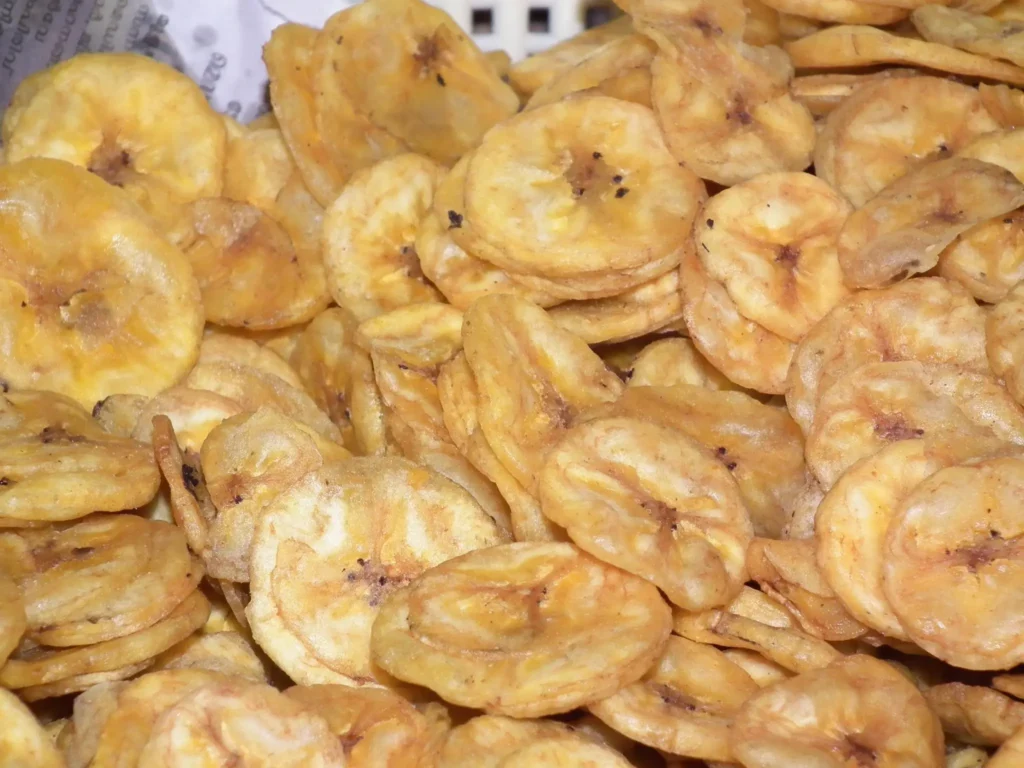 Kerala banana chips, crispy fried banana slices