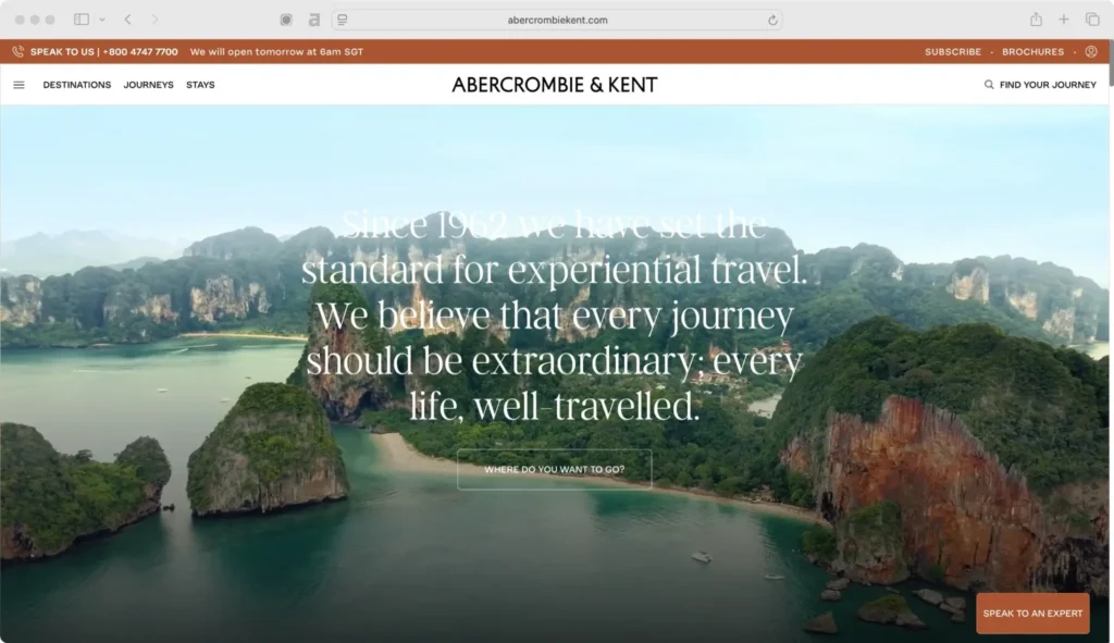 Abercrombie & Kent stands among the top luxury travel companies in India.