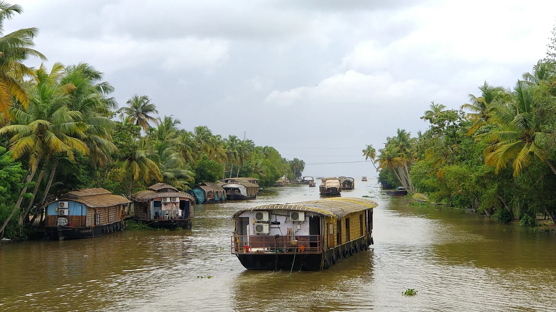 Houseboat cruising through the Alleppey backwaters