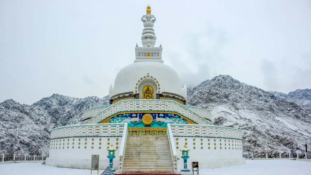 A beacon of peace and spirituality that beautifully complements the timeless charm of Buddhist monasteries in Ladakh.