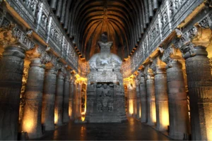 The biggest Buddhist temple in India reflects history and spirituality.