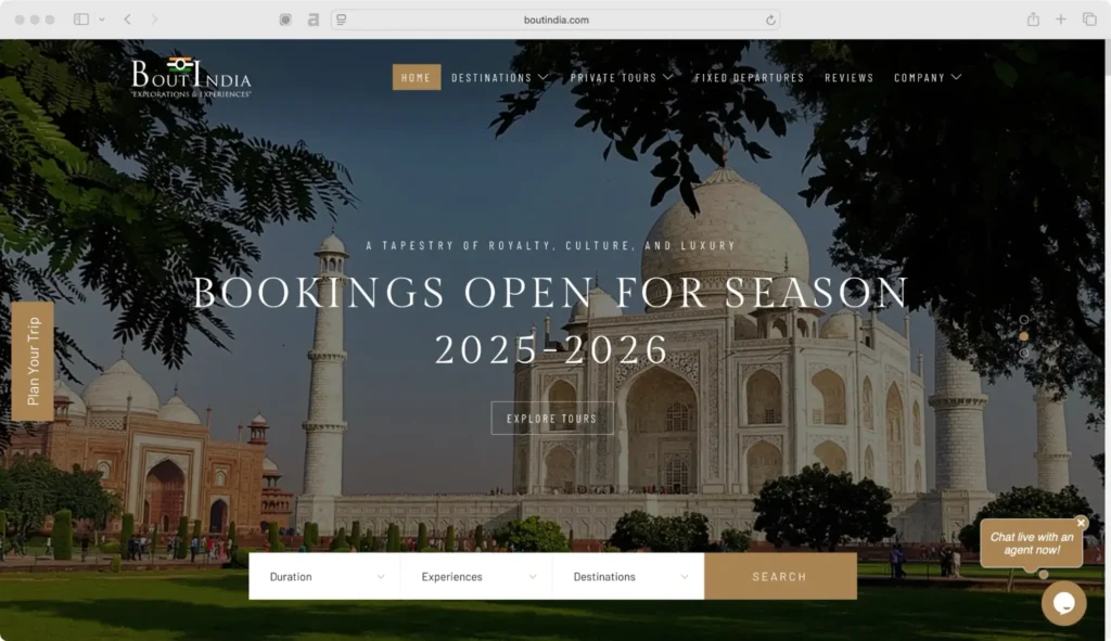 Bout India ranks among the best luxury travel companies in India.