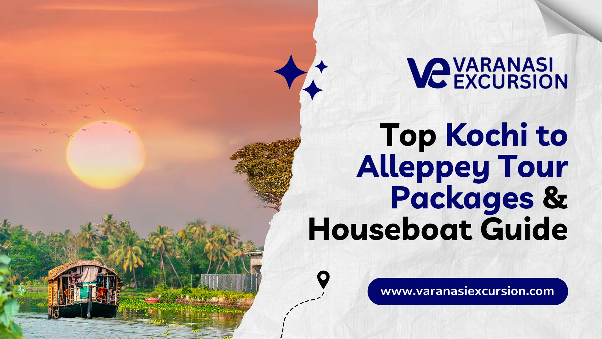 Cochin Alleppey tour packages showing a calm houseboat journey.