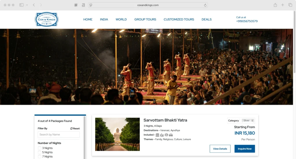 Cox and Kings tops the list of tour and travel companies in India.