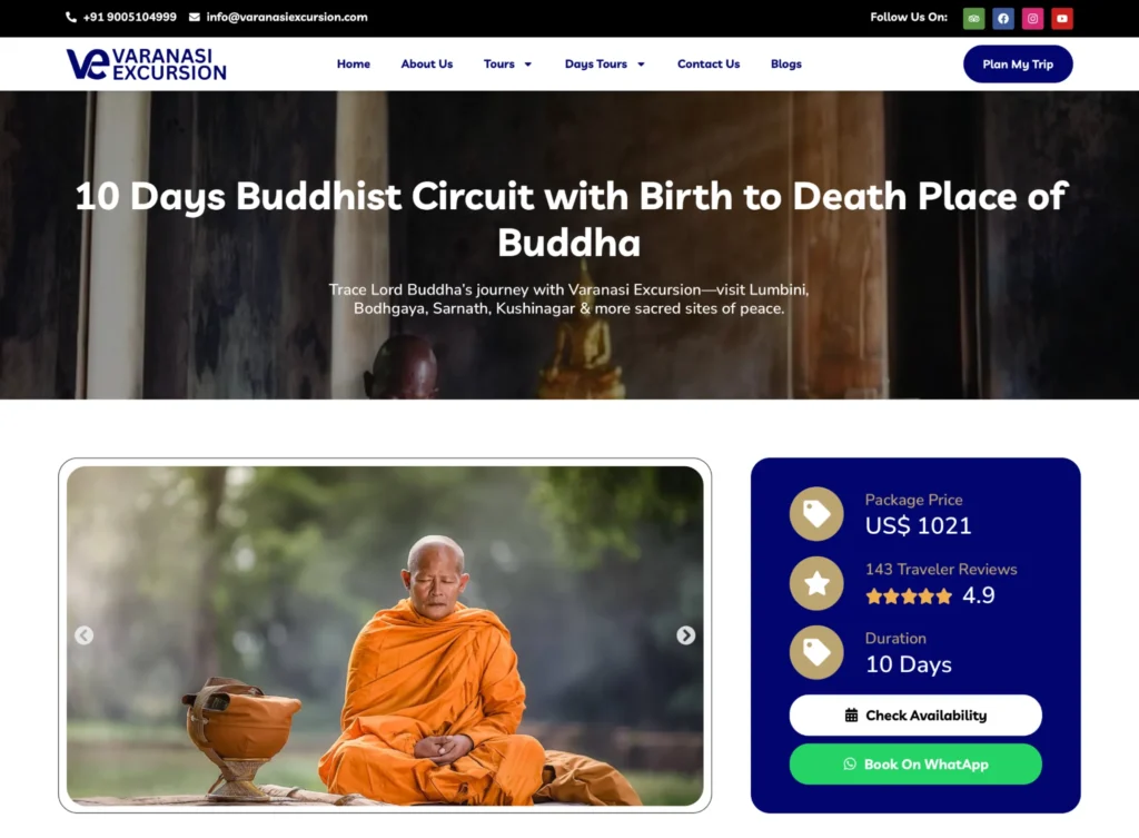 Discover Buddha’s life on a Buddhist Circuit Tour in India.