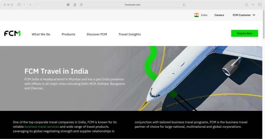 FCM Travel India shines in the list of corporate travel management companies in India.