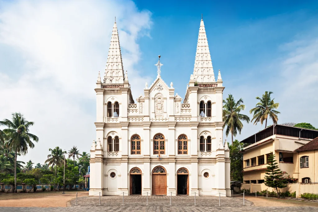 Admiring Fort Kochi best places to visit Santa Cruz Basilica.