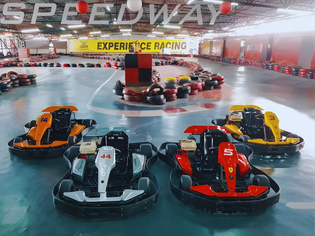 Night go karting brings thrill to best places to visit in Kochi at night.
