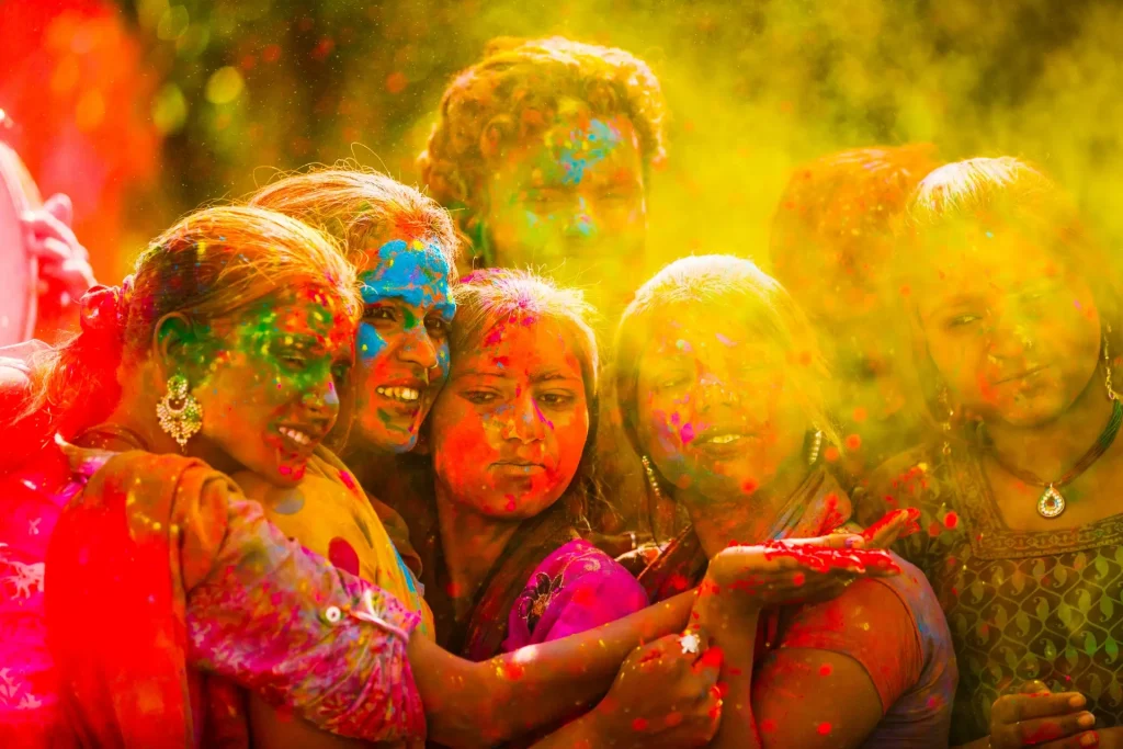 Holi festival in India as part of popular festivals in India.