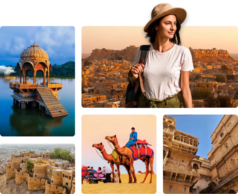 Golden desert views in Jaisalmer tour package.