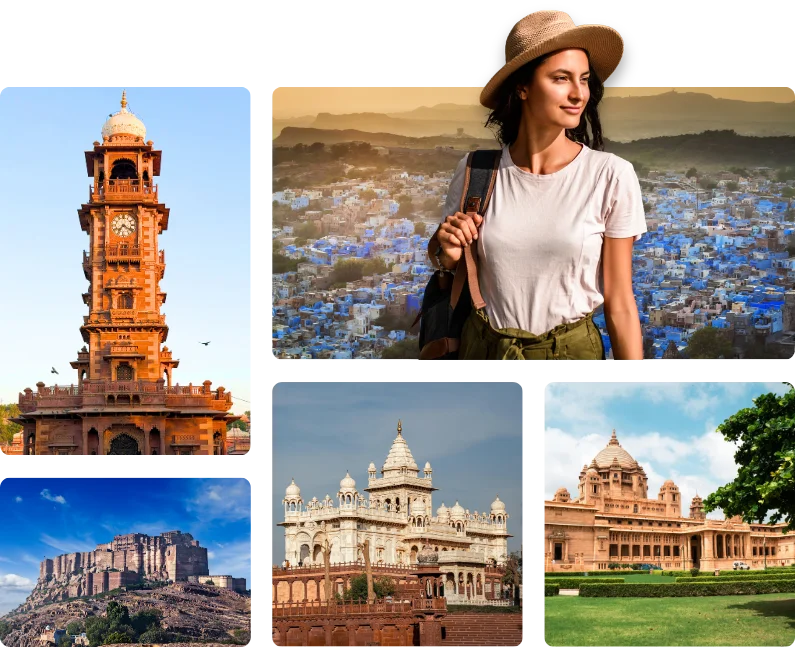Historic forts and blue streets in Jodhpur tour packages.