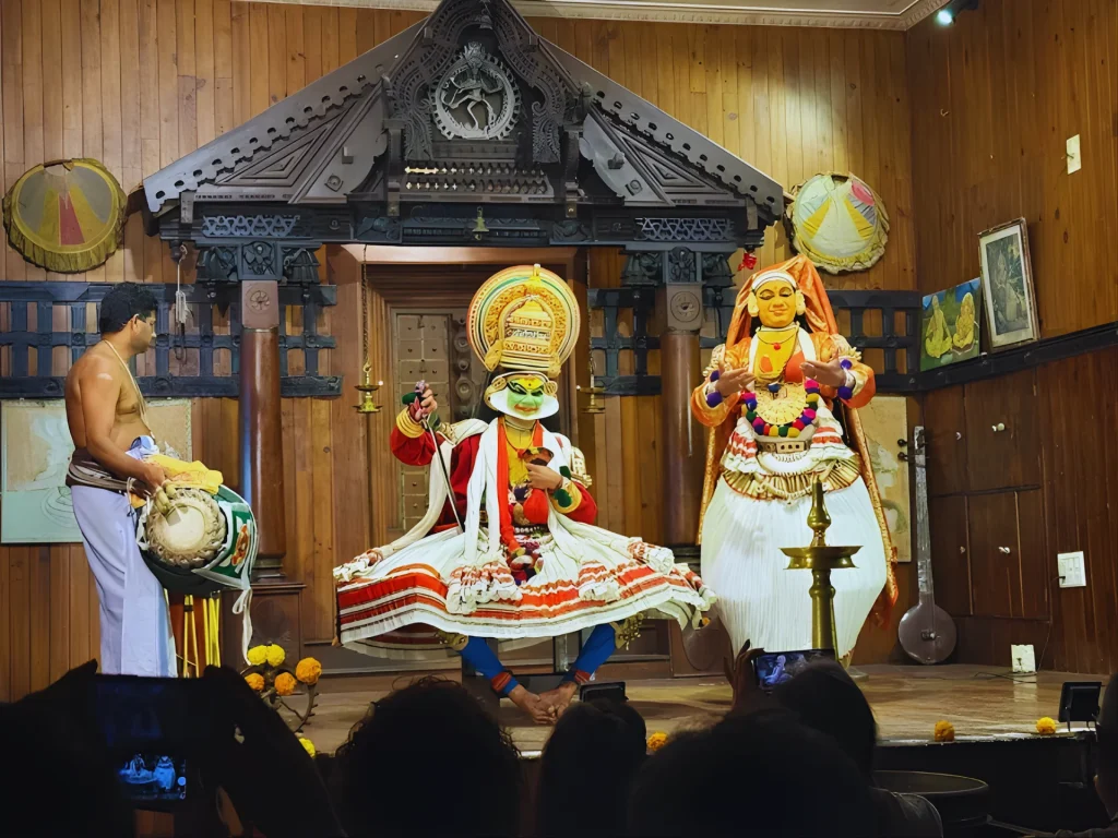 Kathakali performance at one of the best places to visit in Kochi at night.