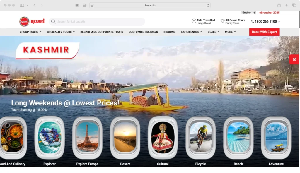 Kesari Tours is among the top tour and travel companies in India.