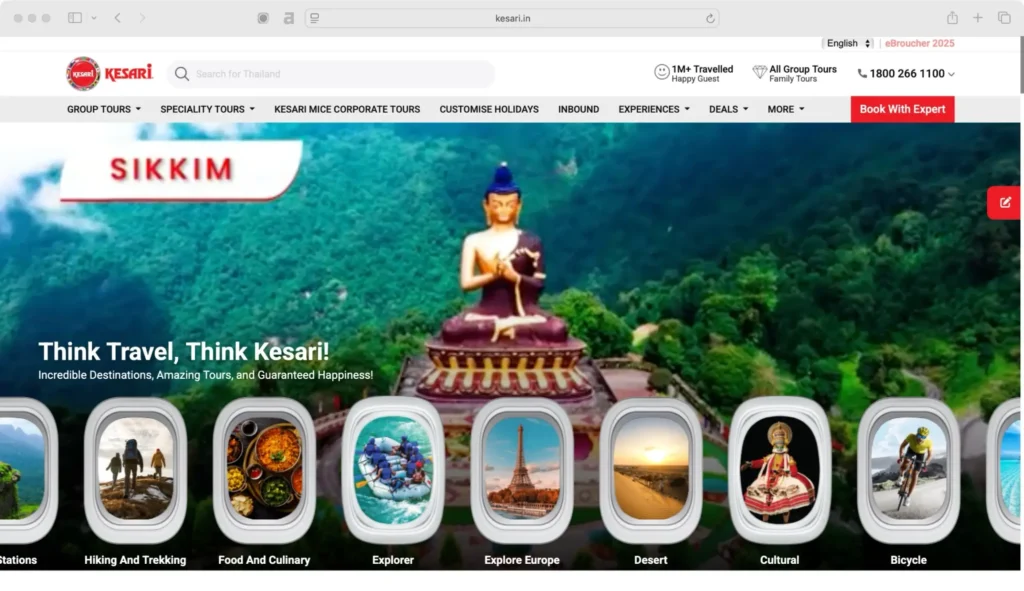 Kesari Tours ranks high among the best group tour companies in India.