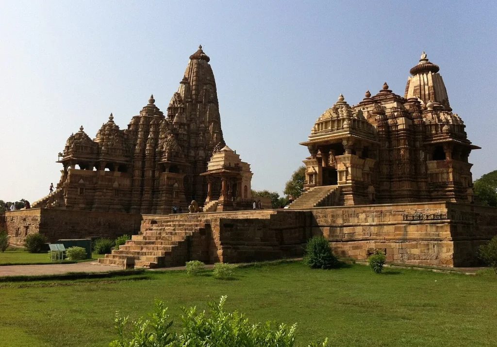 Khajuraho delights with temple art as a best tourist place in India in November.