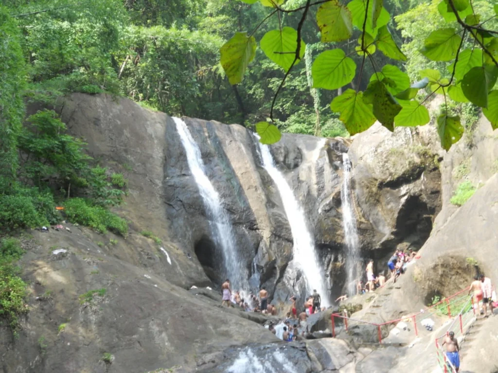 Kumbhavurutty waterfalls in Kerala India travel spot.
