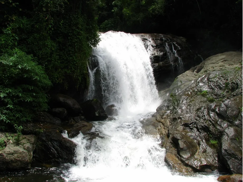 Stopping by Lakkam, one of the major waterfalls in Kerala.