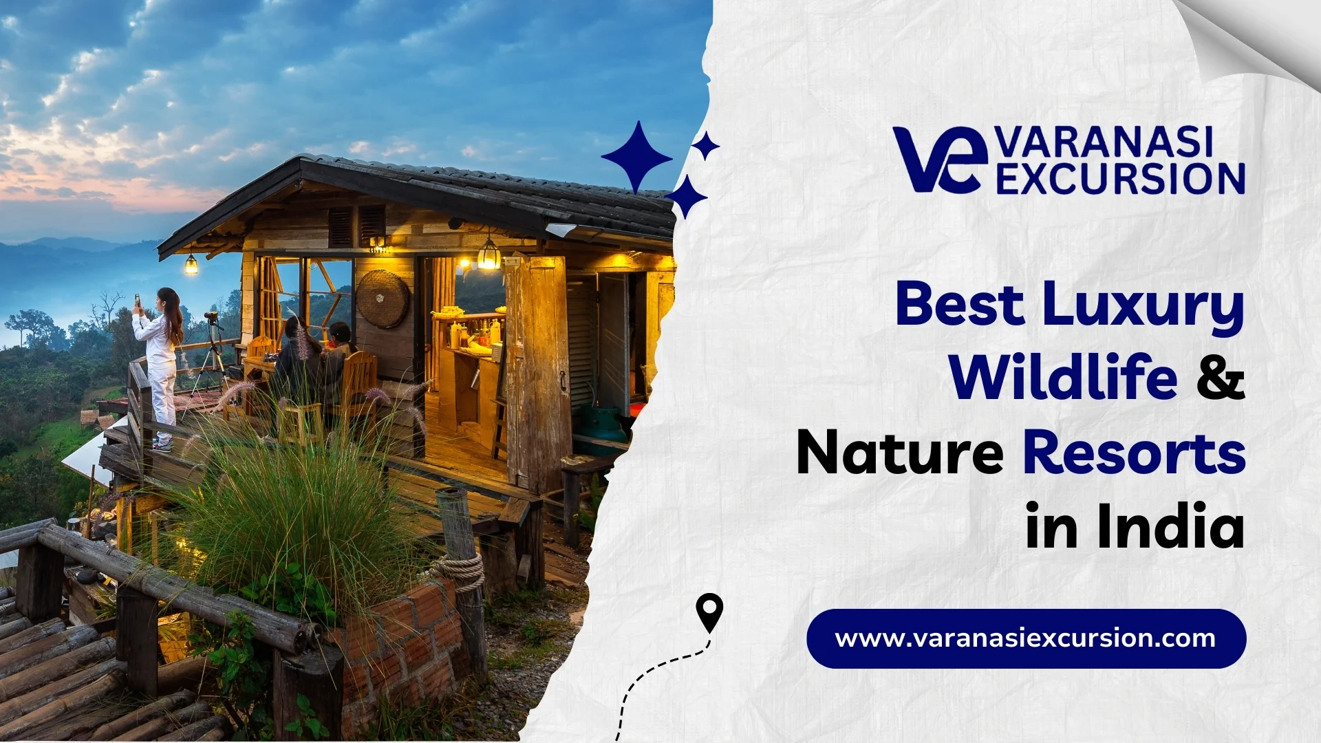 Traveler relaxing at luxury wildlife resorts in India.