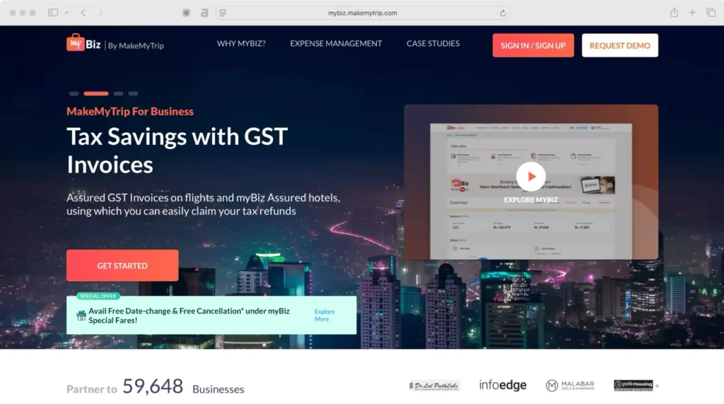MakeMyTrip for Business stands among the top business travel companies in India.