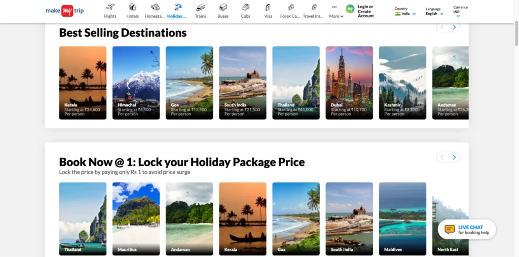 MakeMyTrip stands out for its convenience and reliability as a top ten travel company in India.