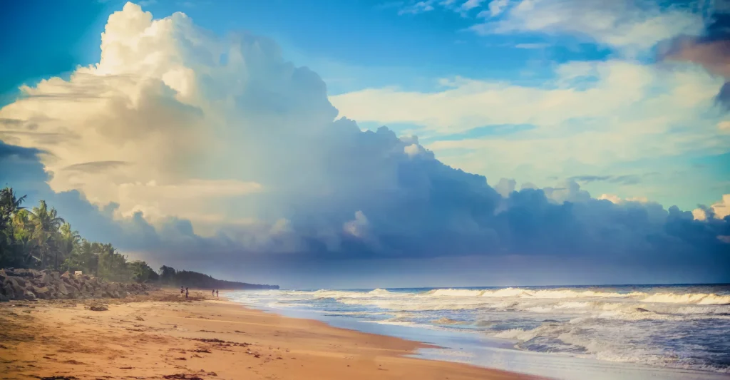 At Cherai Beach, places to visit in kochi and nearby feel calm.