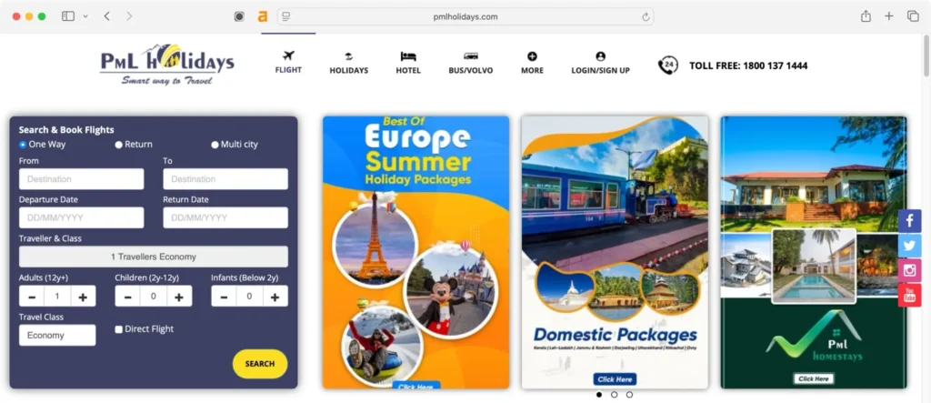 PML Holidays is listed as one of the best international travel companies in India.