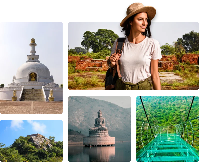 Ancient hills and monasteries in Rajgir tour package.
