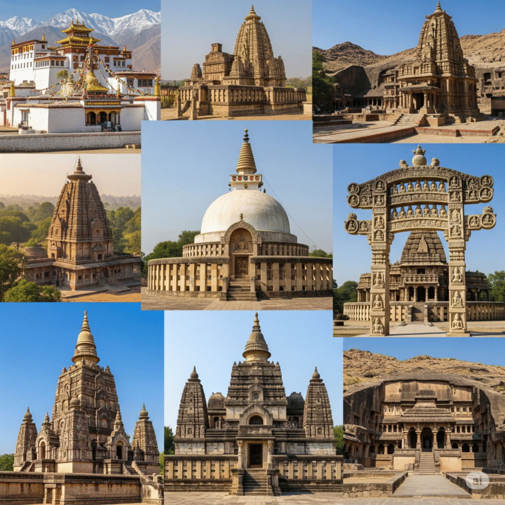 Serenity of Buddhist prayer halls in India across every state.