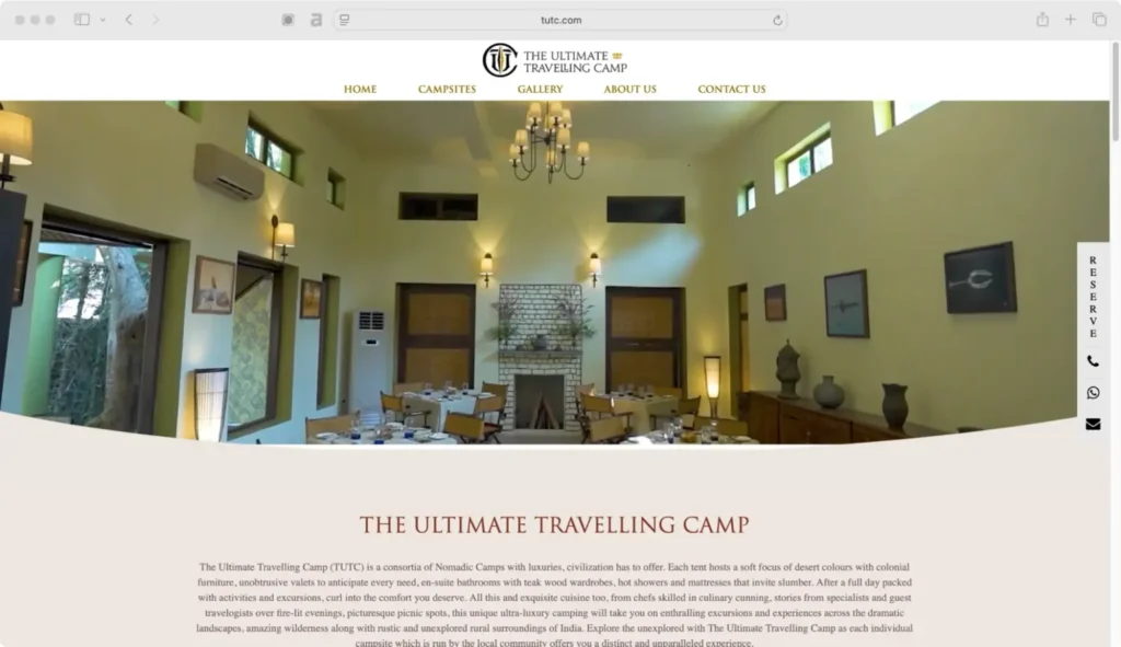 The Ultimate Travelling Camp (TUTC) stands out as a premier luxury travel company in India.