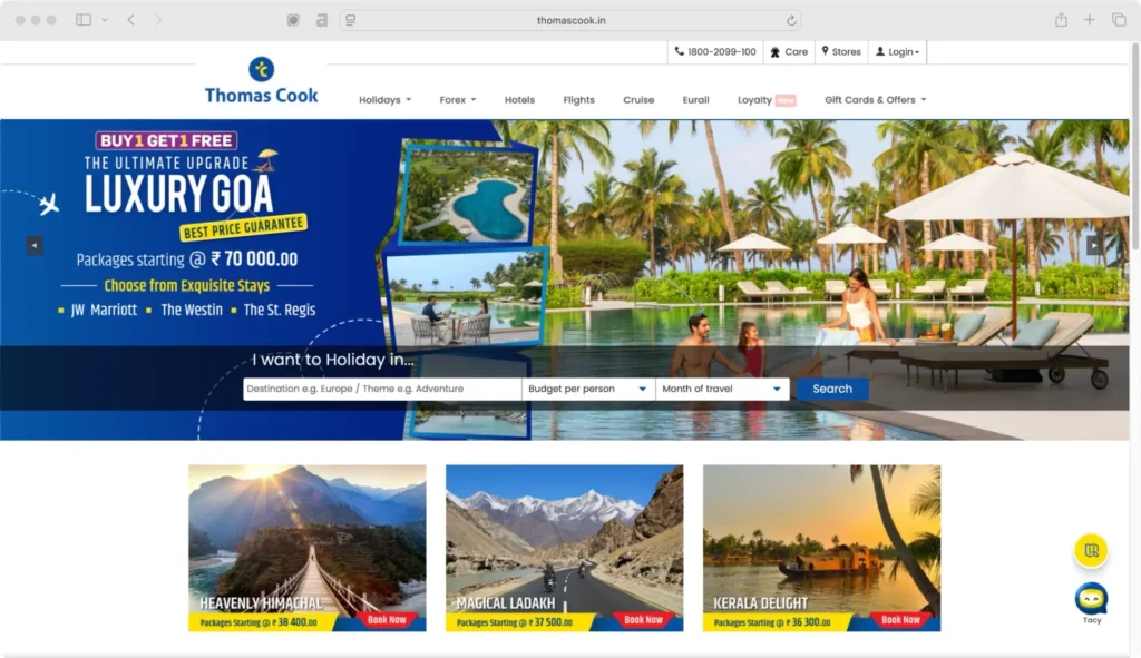 Thomas Cook India ranks among the top 10 luxury travel companies in India.