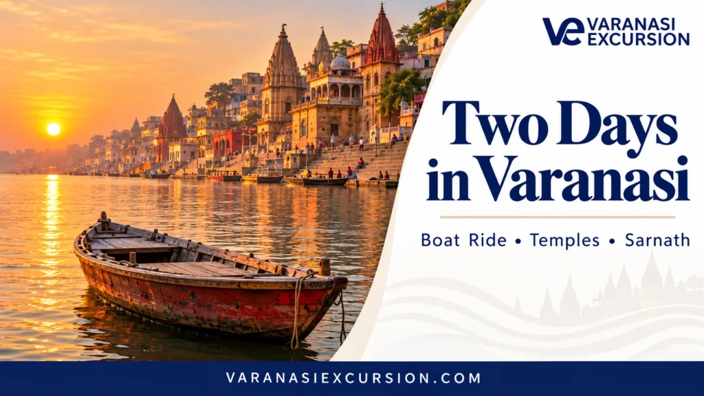 Two days in Varanasi guide with the Ganges, ghats and Varanasi Excursion branding
