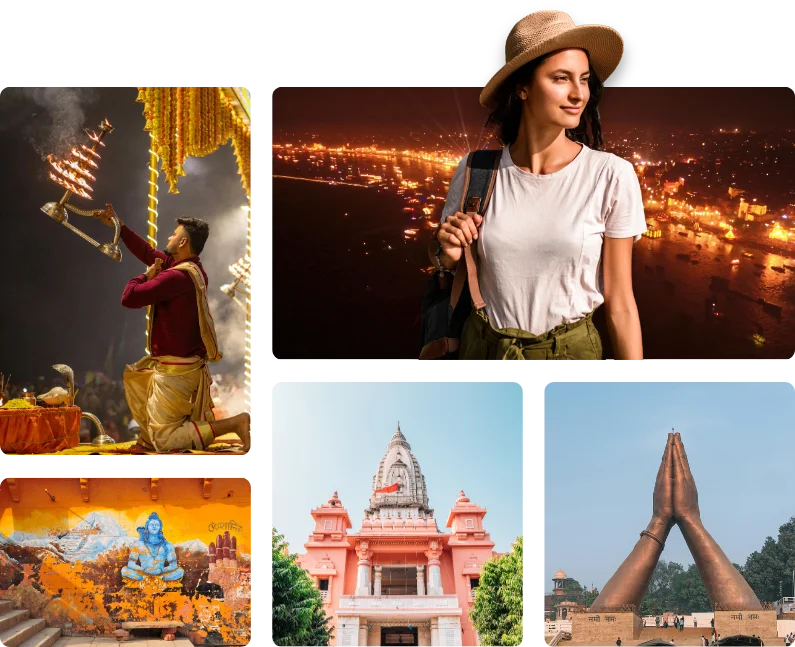 Spiritual ghats in Varanasi during Varanasi tour package.